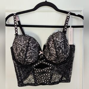 Victorias Secret Dream Angels Lined Demi Bra Small DD All Lace Bustier NWT